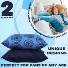Manchester City FC Square Cushion Covers 39 X 39cm Bed Sofa Cover Pack Of 2 Gift - Multicolor - View 5