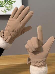 1 Pair Women Warm Thermal Lined Touchscreen Gloves, Sports Gloves For Outdoor Cycling, Skiing In Autumn/Winter Valentine's Day Valentines - A - View 4