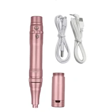 Máquina profesional de maquillaje permanente inalámbrico para micro sombreado, kit de pistola de lápiz de tatuaje para microblading de cejas, delineador de ojos y labios - Rosa - Ver 8