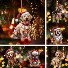 1pc Cute Animal Pendant Collection Party Decorations, 2D Flat Acrylic Keychains, Fun Car Accessories And Gift Ideas, Tree Pendants, Backpack Keychain Pendants, Car Mirrors, Key Chains, Holiday Party Gifts Home Decor Christmas Decorations Room Decor Christmas - Multicolor - View 2