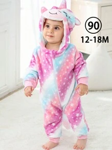 MICHLEY 1pc Cartoon Animal Print Flannel Cozy Sleeping Bag, Long Sleeve, Double Zipper Design, Unisex Baby, Suitable For All Seasons And Daily Use - Multicolor - View 20