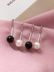 6 Stücke/Set Muslimischer Hijab Schal Clips, Perlendekor Hijab Nadel Accessoires