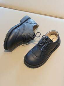 1 双男童软底防滑时尚乐福鞋，时尚英伦风格，适合春秋季节 - 黑色 - 查看 14