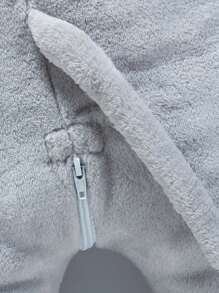 MICHLEY 1pc Cartoon Animal Print Flannel Cozy Sleeping Bag, Long Sleeve, Double Zipper Design, Unisex Baby, Suitable For All Seasons And Daily Use - Multicolor - View 8