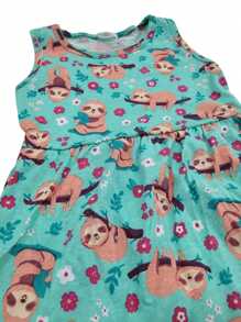 Kit With 3 DRESSES For Girls, Flared, Printed, TANK TOP Model - Đồng - Xem 3