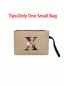 一套两只亚麻手提袋 - 一只大号手提袋印有字母 A-T，一只小号手提袋印有字母和花卉图案，适合作为母亲节礼物或个性化礼品套装。黄色亚麻布搭配黑色提手和按扣，用途广泛，适用于婚礼、生日、海滩、节日等场合，是送给女性、母亲、教师、朋友、伴娘、学生、返校季的完美礼物。（可选两只装或单只装） - 卡其色 - 查看 27