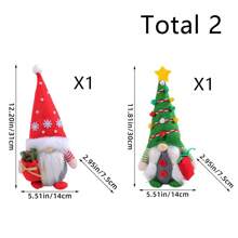 1pc/2pcs Christmas Hug Gift Cone Hat Decorations, Christmas Decoration Figurines, Faceless Santa Claus Statues For Home, Desk, Display Window, Christmas Decor, Red & Green Christmas Theme Decorations Birthday Home Decor Christmas Decorations Room Decor