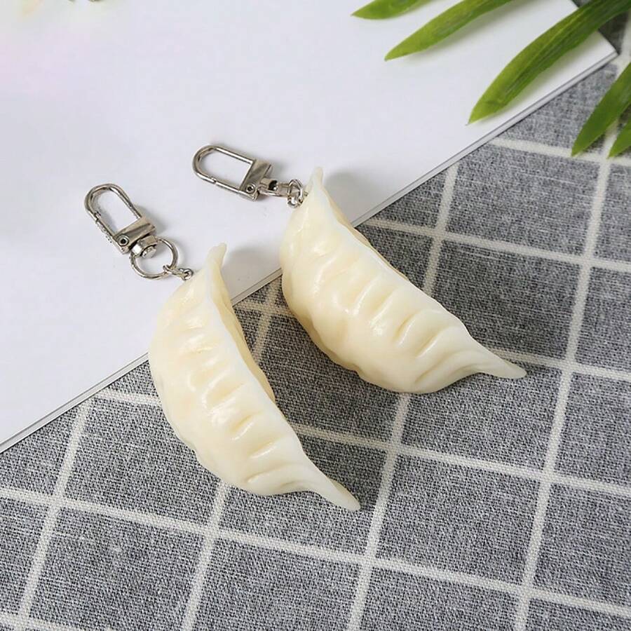 1 Móc khóa hình bánh bao sáng tạo và thời trang, móc khóa bánh bao 3D bằng hợp kim kẽm chân thực, mặt dây chuyền chìa khóa ô tô & móc khóa túi xách, lý tưởng để làm quà tặng và sử dụng hàng ngày Phụ kiện ô tô Trường học Dễ thương Goth Y2k - trắng - Xem 1