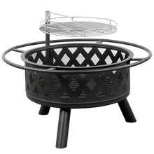 30" Fire Pit Stove Table Backyard Heater Patio Fire Pit With BBQ Grill - 1 - 查看 2