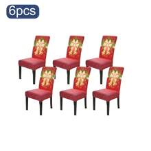 8 szt. pokrowców na krzesła z kokardą świąteczną, pokrowce na krzesła świąteczne, pokrowiec na oparcie krzesła świątecznego, rozciągliwy pokrowiec na siedzenie świąteczne, zmywalny pokrowiec na krzesło do jadalni, pokrowiec na przyjęcie świąteczne, pokrowce na krzesła świąteczne do jadalni, nadrukowane pokrowce na krzesła, dekoracje świąteczne, najnowsze rozciągliwe zdejmowane pokrowce na krzesła