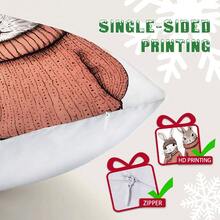 1 chiếc 17,7 * 17,7in (45 * 45cm) Vỏ gối minh họa đơn giản mùa đông Hai chú thỏ (In một mặt) Gối trang trí nhà cho đầu giường sofa Vỏ gối phòng ngủ (Không bao gồm ruột gối), Thích hợp sử dụng hàng ngày, Đồ trang trí nhà tối giản sang trọng, Ghế sofa phòng khách, Phòng ngủ, Gối ô tô nhỏ - con thỏ - Xem 3