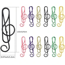 Music Paper Clips 6 Colors, Metal Paper Clips Musical Notes Clips Music Office Accessories For Desk Bookmark Office Notebook (10/30 Pcs) - Multicolor - View 4