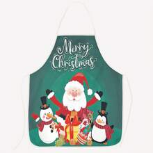 Giáng sinh Series 2 Ông già Noel in Ông già Noel dễ thương Tiệc cưới Polyester Peach Pom Pom Tạp dề in, Nhà bếp, Phòng tắm, Nhà, Nhà cung cấp hộ gia đình - Nhiều màu - Xem 9