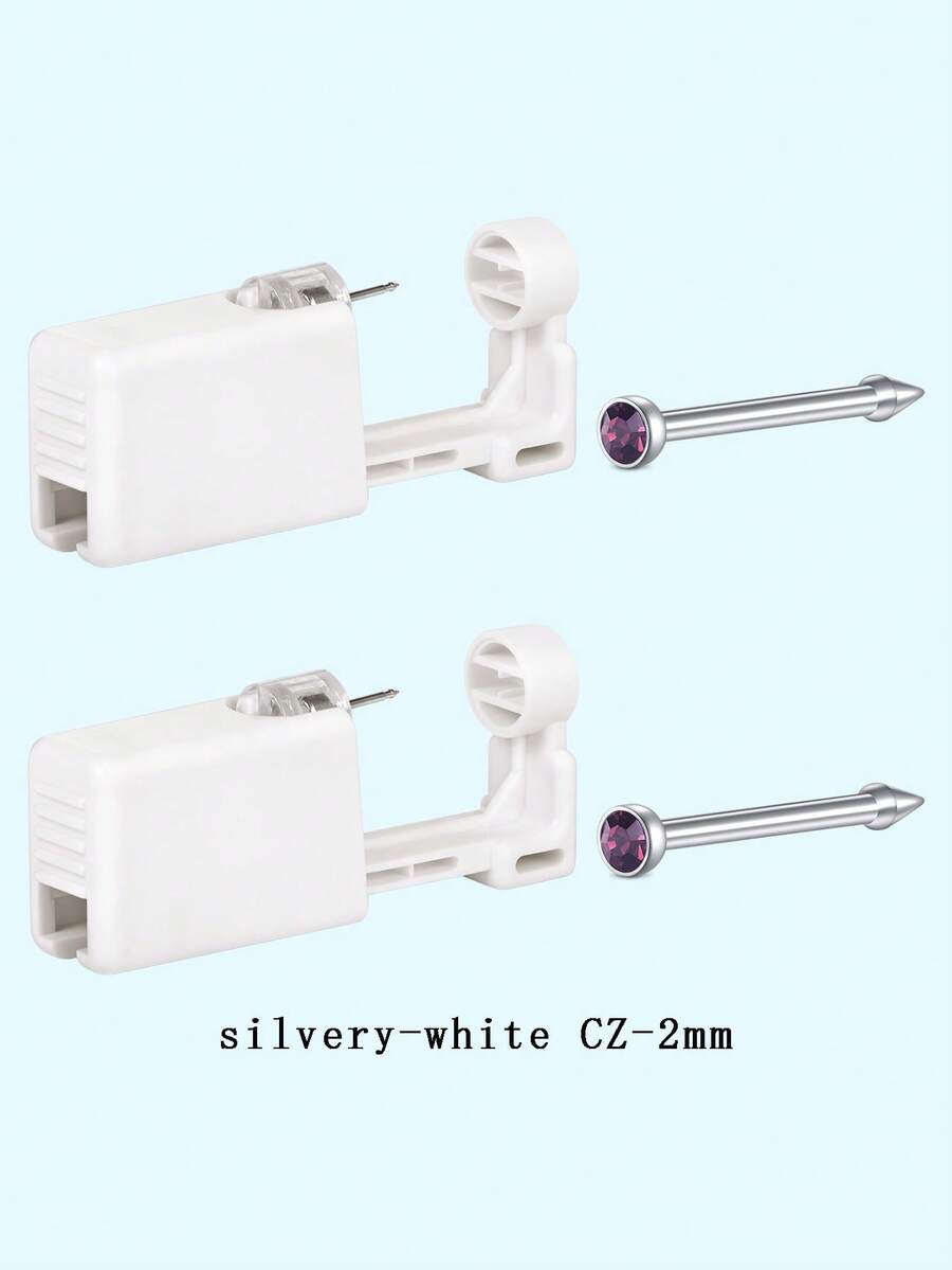 2PCS Nose Piercing Gun Kit, Self Nose Piercing Gun Self Nose Piercing