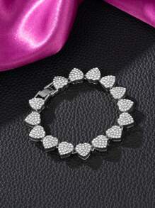 4pcs/Set Tennis Miami  Link Chain Bracelet Set, Suitable For Men And Women, Rhinestone Chain Bracelet, Boho Chic Jewelry For Party