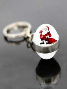 Christmas Crystal Ball Pendant Key Chain, Creative Metal Keyring Ornament, Small Gift - Multicolor - View 9