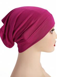 1pc Women's Modal Solid Color Tube Hijabs Elastic Undercap Headband For Abaya Daily Under Cap Women Veil - Multicolor - View 23