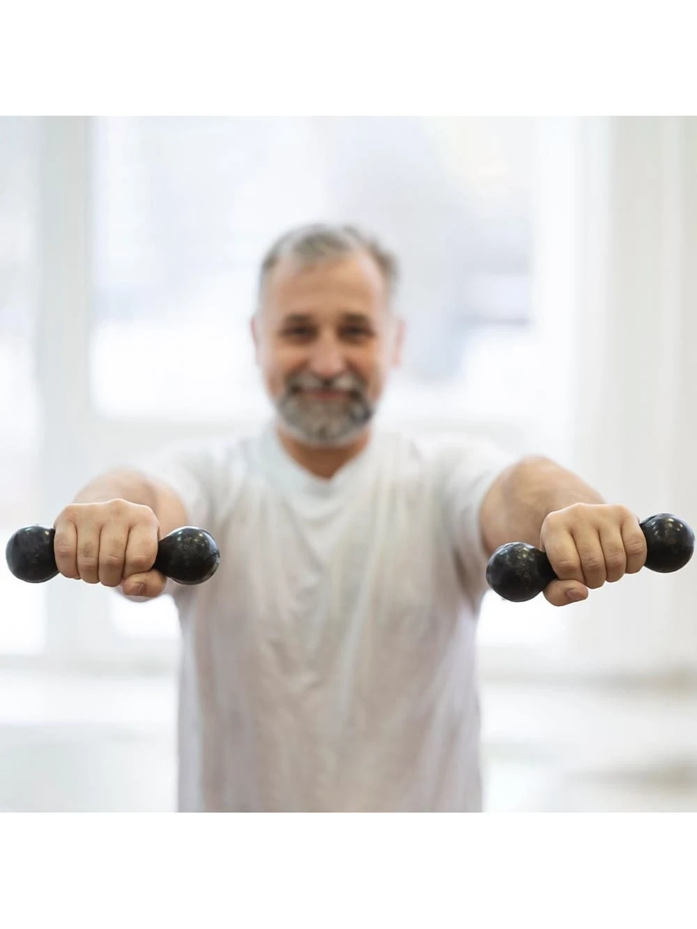 Pair Of 3KG Iron Dumbbells With Rubberized Rehabilitation Physiotherapy