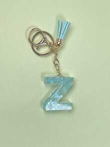 1 件树脂字母钥匙扣首饰，手工首饰，适用于女士包包、配饰、吊饰、手机配件外壳、汽车吊坠、亮片 - 多色 - 查看 23