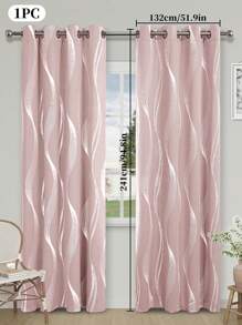1入組銀鍍紋理風格高隔光裝飾窗簾,隔熱&防紫外線,適用於客廳、臥室 - 粉色 - 查看 15