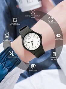 MINGRUI Jam Tangan Quartz Tahan Air 3ATM Klasik Ins Fashion, Tahan Guncangan dan Jatuh, Cocok untuk Pelajar, Remaja, Hadiah, dan Dekorasi Kampus - Putih - View 9