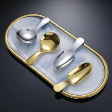 1pc Stainless Steel Small Spoon, Multifunctional Tea Spoon, Coffee Spoon, Short-Handled Dessert Spoon - Multicolor - View 7