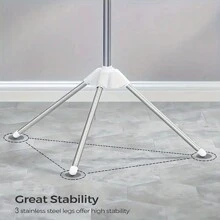 1PC Floor-Standing Laundry Rack, Clothes Drying Rack, Stainless Steel Triangle Clothes Drying Rack, Good Load-Bearing, Stable And No Shaking, Windproof, No Tools Needed, Easy Installation, Easy Storage For Bags, Clothes, Hats