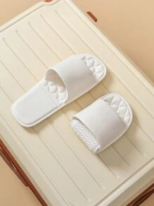 Women Plastic Slippers, New Casual Vacation Travel Foldable Ultra-Light Soft Bottom Comfortable Silent Indoor Home Unisex Slippers, Lightweight Clean Anti-Bacterial Odor-Resistant EVA Women Slippers, Simple Hotel Home Bathroom Non-Slip Plastic Sandals, Outdoor Beach Swimming Fashion Plus Size Comfortable Open Toe Houseshoes - White - View 6