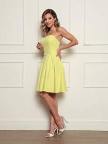 New Summer Fashion Simple And Sexy Dress Tailoring Fabric - Màu vàng - Xem 5