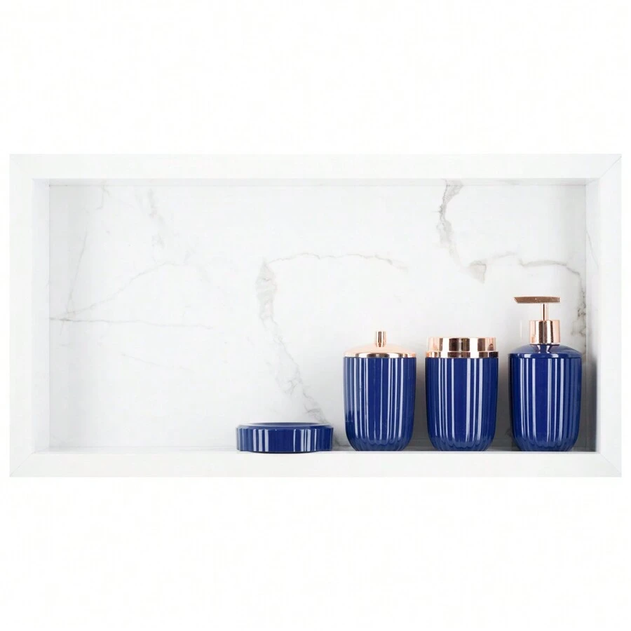 Bathroom Niche In Polished Porcelain With Shampoo Holder 60x31x11cm - Carrara Gioia - 卡拉拉焦亞 - 查看 1