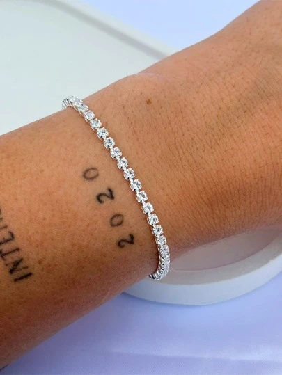 Pulseira Feminina Cravejada Fina e Elegante