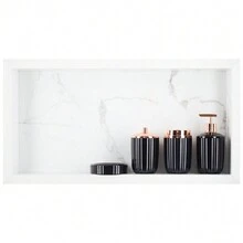 Bathroom Niche In Polished Porcelain With Shampoo Holder 60x31x11cm - Carrara Gioia - 卡拉拉焦亞 - 查看 2