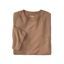 KingSize Men's Big & Tall Shrink-Less Lightweight Pocket Crewneck T-Shirt - 淡咖啡 - 查看 1