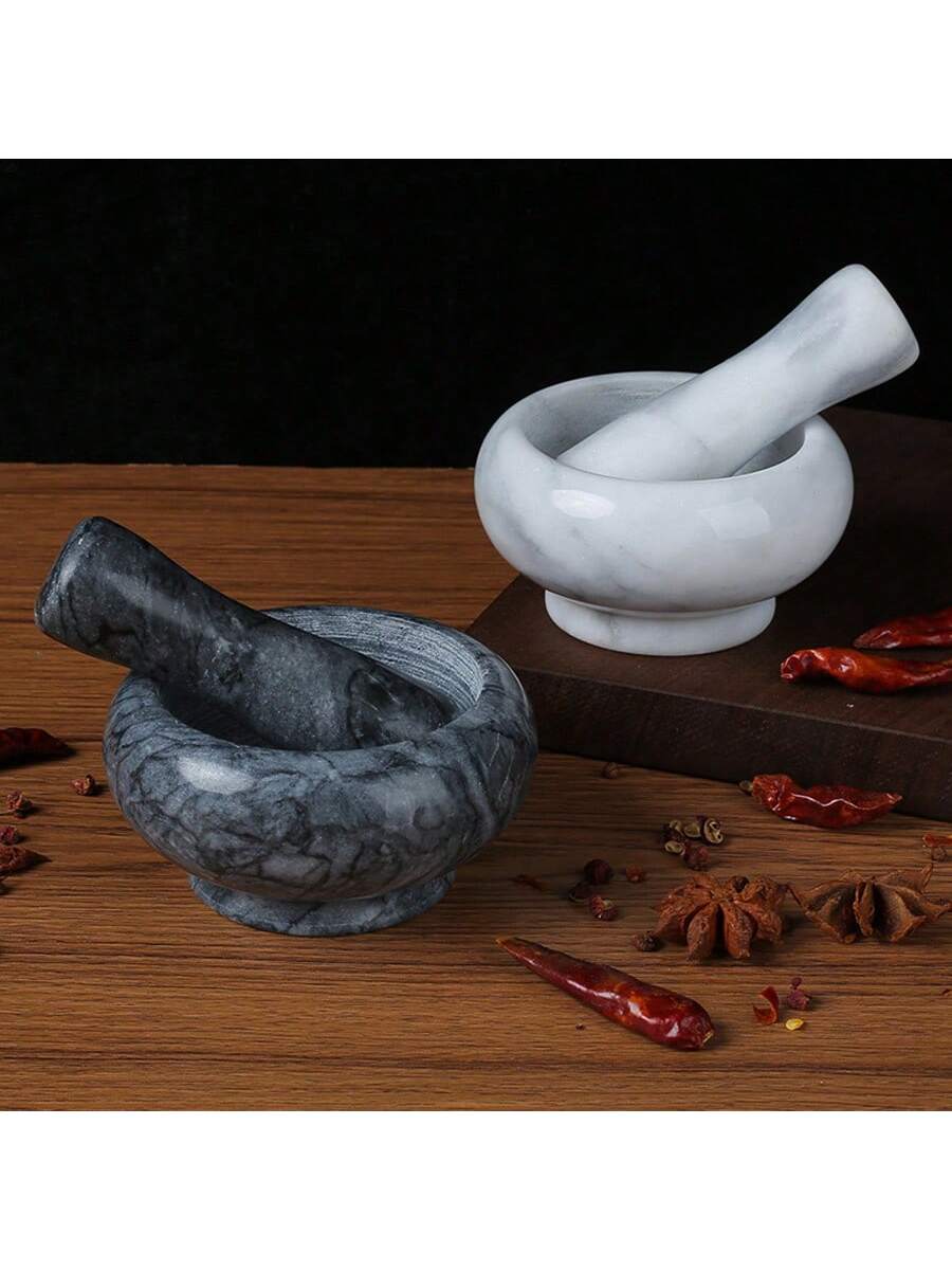 طقم هاون ومدقة من الرخام بقطر 3.5 بوصة، مناسب لطحن...