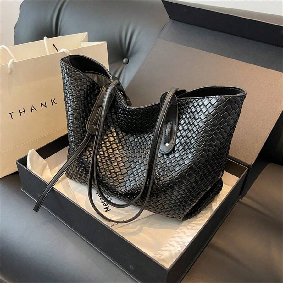 Túi Tote Đeo Vai Có Quai Đeo Đôi Thời Trang Retro Cổ Điển Joker Vải Chống Thấm Nước Màu Trơn Thiết Kế Lưới Hình Thoi Đeo Vai Có Thể Đựng Được Nhiều Đồ Thích Hợp Để Mua Sắm
