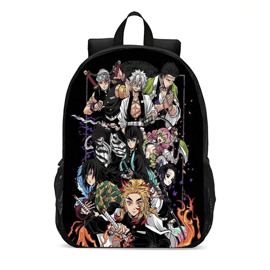 Children's Backpack Kimetsu No Yaiba Characters New Product Side Pockets - 黑色 - 查看 1
