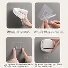 1 Giá để xà phòng treo tường có nắp, Đĩa đựng xà phòng thoát nước, Giá để xà phòng tắm tại nhà, Phụ kiện phòng tắm - Đựng đồ vệ sinh cá nhân, Dễ dàng vệ sinh Trang trí phòng tắm tại nhà, Đồ sắp xếp phòng tắm Trang trí mùa thu Trở lại trường - nhiều màu - Xem 6