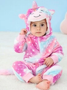 MICHLEY 1pc Cartoon Animal Print Flannel Cozy Sleeping Bag, Long Sleeve, Double Zipper Design, Unisex Baby, Suitable For All Seasons And Daily Use - Multicolor - View 11