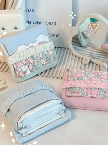 1 Túi Bảo Quản Băng Vệ Sinh Phong Cách Ins Dễ Thương, Dụng Cụ Tổ Chức Du Lịch Di Động Cho Vật Dụng Cá Nhân, Có Thể Dùng Làm Quà Tặng - Người Phụ Nữ Giàu Thỏ-Xanh Lá - Xem 1