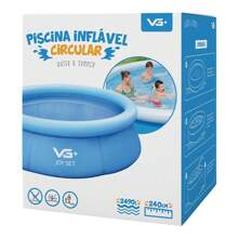 Piscina Inflável Joy Set 2490L Circular 240cm Azul VG Plus - Azul - Visão 6