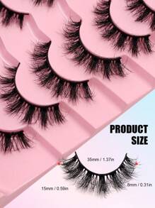 Asiteo 7 对奢华蓬松仿貂皮假睫毛 - 自然交叉式睫毛，浓密卷翘，打造迷人妆容 - 柔软、轻盈、可重复使用条状睫毛、睫毛、睫毛、假睫毛 - 交叉款 - 查看 6