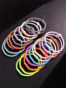 Set de 10 piezas de brazaletes elásticos de silicona multicolor personalizados de moda para hombres, joyería para deportes al aire libre