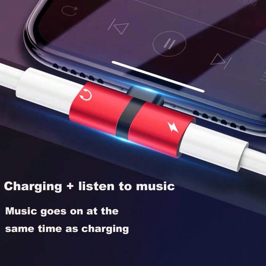 12 Pcs Lightning Dual Audio Jack & Charging Adapter Compatible With