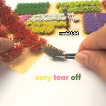 16 cái/hộp, Cao khoảng 1cm, Cụm hoa mô hình thủ công hình bầu dục, Diorama hoa tĩnh lớn có đế bằng nhựa - Bộ mô hình phong cảnh thực tế, Thích hợp cho cảnh quan tàu hỏa, Đường sắt, Mô hình cỏ nhân tạo và Diorama 3D. Thích hợp làm quà tặng Giáng sinh, Halloween và Lễ tạ ơn. Cụm hoa dài khoảng 2,5cm, Cao 1cm - Nhiều màu - Xem 5