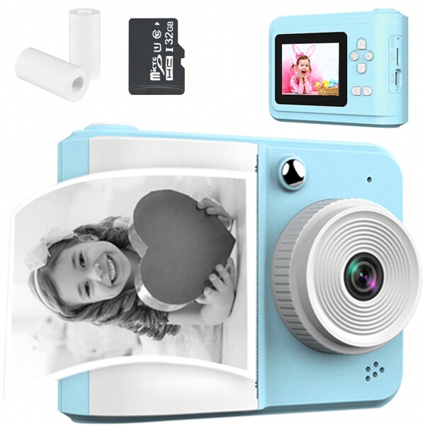 Cámara digital para niños con impresión instantánea 1080P que incluye función de grabación de video, impresión de fotografías y dibujos para niños y niñas de 3 a 13+ años como regalo de cumpleaños - Disponible en dos colores a elegir, fabricada en China