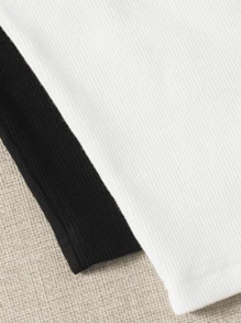 Tank Top Mule Manca One Shoulder One Shoulder No Manca Ribbed BLACK WHITE Basic Bicolor Feminine Foreign Fashion RIBBED RIBANA OLD MONEY TAILORING BASIC ELEGANT - 白色 - 查看 3