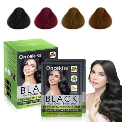 VERONNI 0.845 液量盎司 * 10 件装天然染发洗发水，草本成分半永久性染发霜，男女皆宜