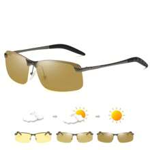 Yellow Polarized Night Vision Glasses, Unisex Driving Glasses At Night, Photochromic Lenses For Day And Night Use, Can Be Used As Fashion Glasses In Daytime Beach Accessories Glasses Shades For Summer Beach Vacation,Outdoor,Travel