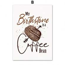 1 件北欧美食咖啡豆研磨机现代艺术帆布画海报和印刷品墙画咖啡厅厨房装饰无框架