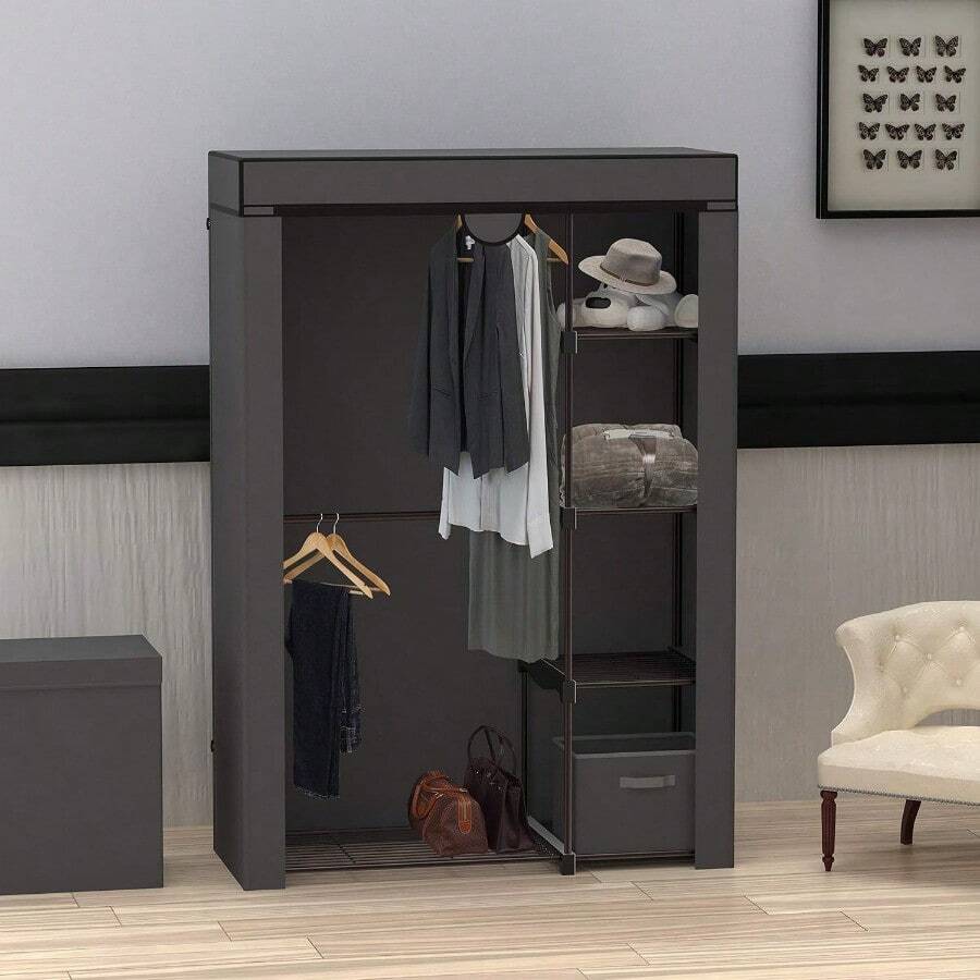Simple Houseware Freestanding Cloths Garment Organizer Closet With